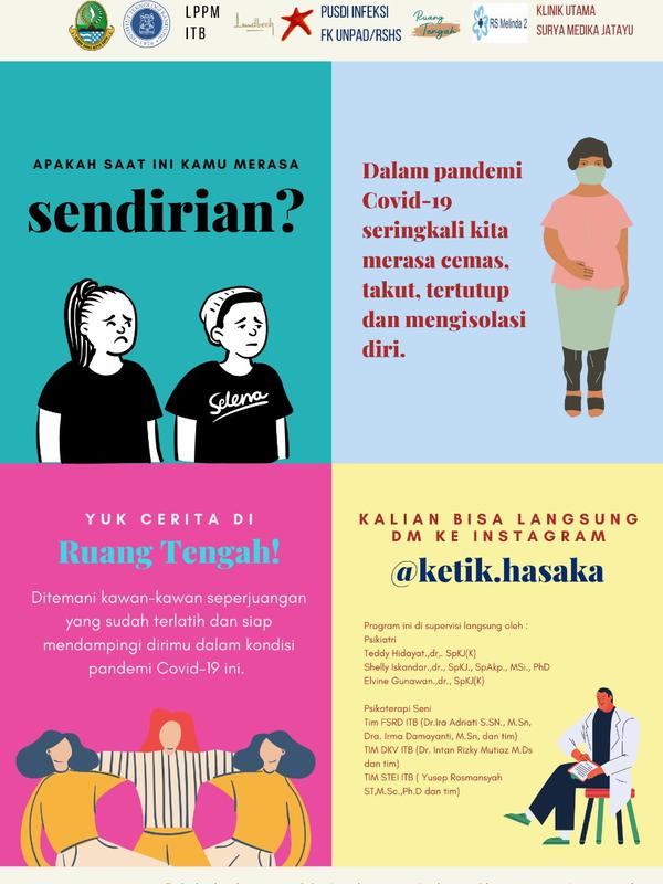 Selebaran pedampingan kesehatan jiwa virtual pada pademi COVID-19 ada di Jawa Barat. (sumber foto : Teddy Hidayat dr Sp KJ (K) )