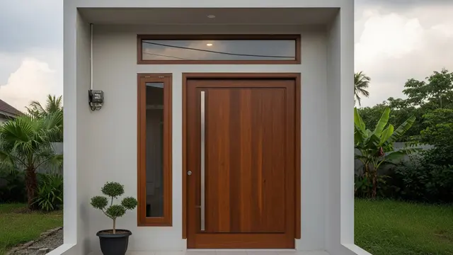 Pintu dengan Handle Panjang Vertikal