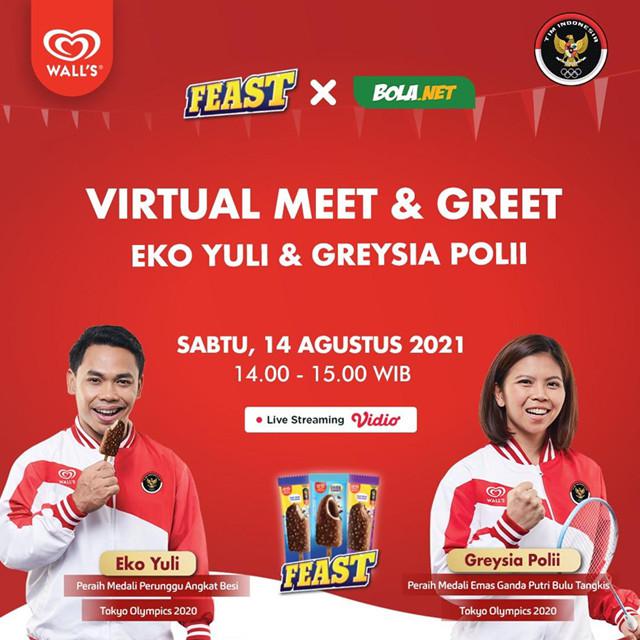 Virtual Meet and Greet bersama Eko Yuli Irawan dan Greysia Polii pada hari Sabtu, 14 Agustus 2021.