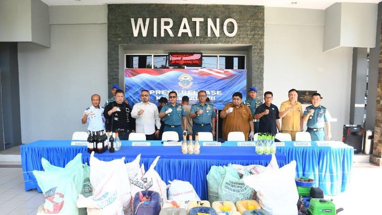 Kodaeral VIII Tangkap Pumpboat Selundupan, Amankan Sianida dan Miras Ilegal di Manado