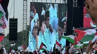 Mantan Gubernur DKI Jakarta yang juga bakal calon presiden Anies Baswedan hadir  dalam aksi bela Palestina di Monas, Jakarta Pusat, Minggu (5/11/2023). (Nanda Perdana/Liputan6.com).