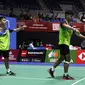 Ganda putra Muh Putra Erwiansyah/Muhammad Rayhan Nur Fadillah menyumbang poin untuk Indonesia saat menghadapi Chinese Taipei pada laga semifinal Kejuaraan Dunia Junior 2022 di&nbsp;Palacio de Deportes de Santander, Santander, Jumat (21/10) malam WIB. (foto: PBSI)