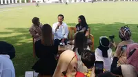 Presiden Jokowi berdialog dengan konten kreator dan Influencer di Istana Bogor. (Liputan6.com/Ady Anugrahadi)