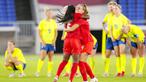 Timnas Kanada meraih medali emas cabang sepak bola putri Olimpiade Tokyo 2020 setelah menang adu penalti 3-2 atas Swedia di Yokohama International Stadium, Jumat (6/8/2021) malam WIB. (Foto: AP/Fernando Vergara)