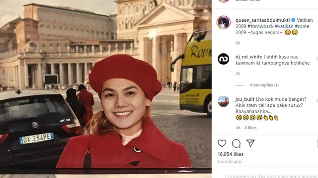 Foto Sarita Abdul Mukti saat masih muda dan cantik (https://www.instagram.com/p/CCSIYWKpG9A/)