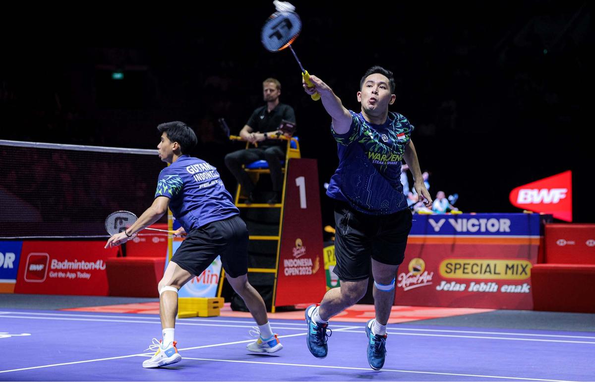FOTO: Ganda Putra Indonesia Sabar/Reza Lolos ke Final Indonesia Open 2025