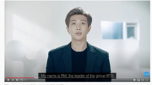 BTS, Pidato BTS di Sidang Umum PBB, Pidato BTS di Sidang PBB, Pidato BTS di PBB, BTS Army