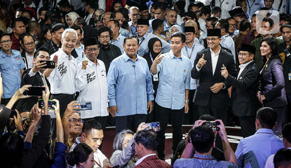 Debat perdana ini mengangkat tema Pemerintahan, Hukum, HAM, Pemberantasan Korupsi, Penguatan Demokrasi, Peningkatan Layanan Publik, dan Kerukunan Warga. (Liputan6.com/Faizal Fanani)