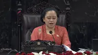 Ketua Dewan Perwakilan Rakyat (DPR) Puan Maharani pada Sidang Tahunan MPR-RI dan Sidang bersama DPR RI dan DPD RI tahun 2022, Selasa (16/8/2022).