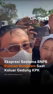 Ekspresi Sestama BNPB Rustian Bungkam Saat Keluar Gedung KPK