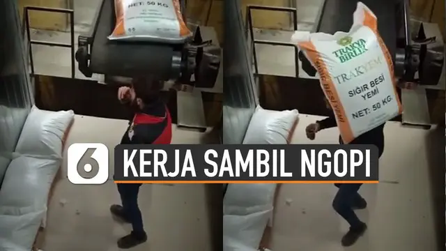 Ternyata ini dia definisi kerja sambil ngopi seperti yang dilakukan oleh pria yang satu ini.