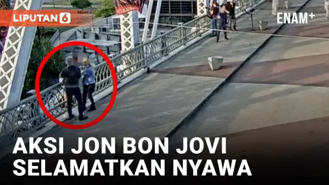 Jon Bon Jovi, legenda Rock and Roll, bersama seorang asisten produksi video, berhasil meyakinkan seorang wanita yang berada di tepi Jembatan Pedestrian Seigenthaler, Nashville, untuk kembali ke tempat aman.