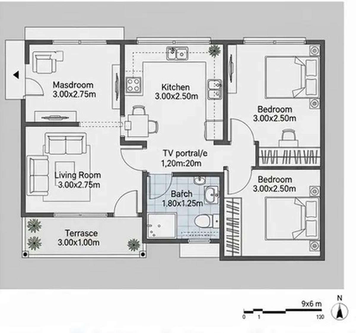 7 Model Rumah Sederhana 9x6 Meter yang Denah Tata Ruangnya Tren di 2025