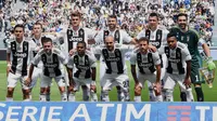 Juventus saat melakoni pertandingan terakhir Serie A musim ini melawan Hellas Verona sekaligus perpisahan Gianluigi Buffon (Alessandro Di Marco/ANSA via AP)