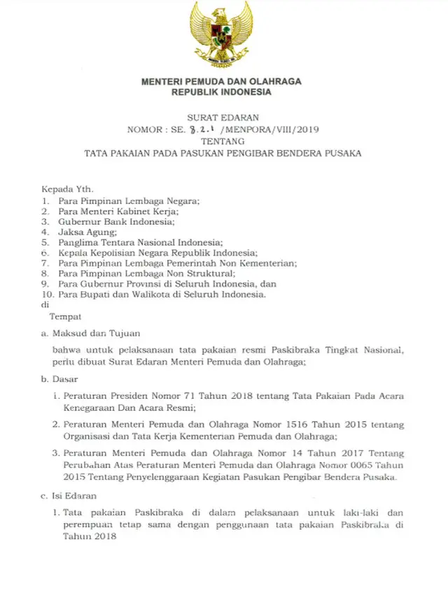 Paskibraka, Paskibraka Nasional 2019, Paskibraka 2019