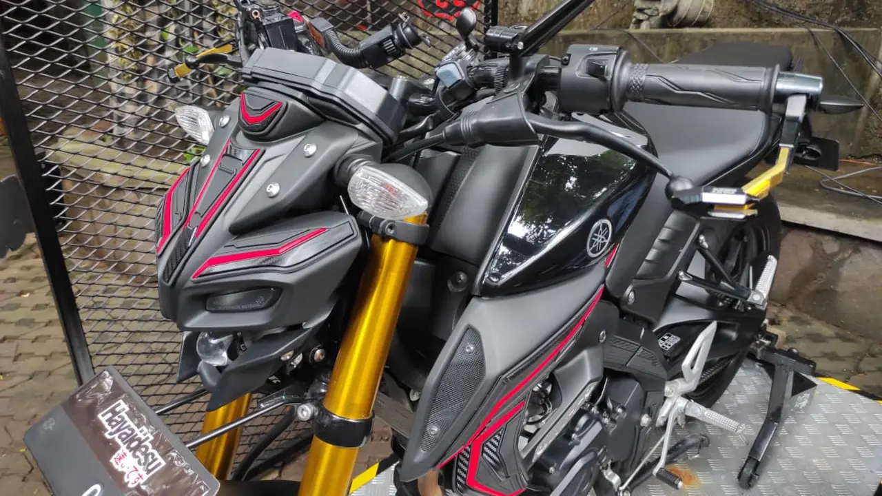Aksesoris pelindung Yamaha MT15 (Arief A/Liputan6.com)