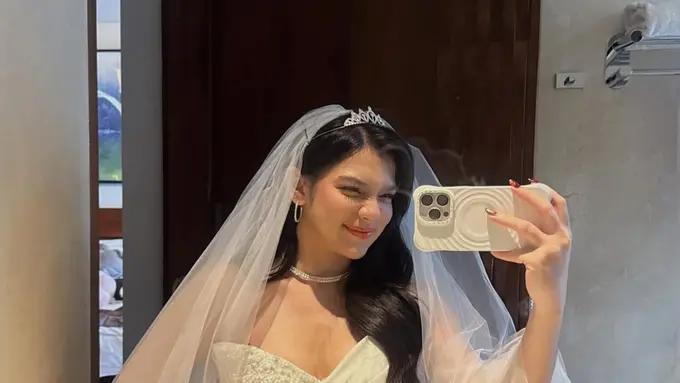 Bak Pengantin Sungguhan, Penampilan Davina Karamoy dalam Gaun Pernikahan untuk Film Terbaru
