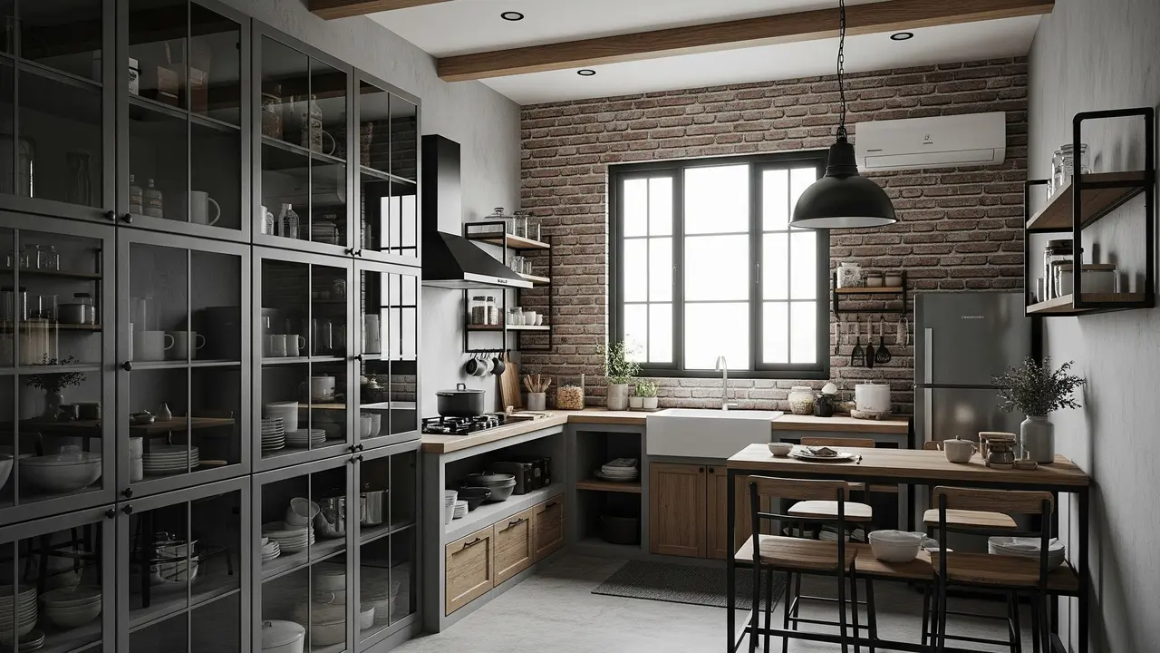 Desain Dapur Rumah Mungil Tipe 21 Gaya Industrial Low Budget