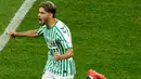 Berhadapan dengan Real Betis di Polandia, Chelsea tertinggal lebih dulu dari wakil Spanyol itu setelah Abde Ezzalzouli berhasil mencetak gol pada menit ke-9. Tampak dalam foto, penyerang Real Betis Abde Ezzalzouli merayakan gol pembuka saat pertandingan Final UEFA Conference League 2024/2025 melawan Chelsea di Tarczynski Arena, Wroclaw, Polandia, Rabu 28 Mei 2025 waktu setempat atau Kamis (29/5/2025) dini hari WIB. (Wojtek RADWANSKI/AFP)