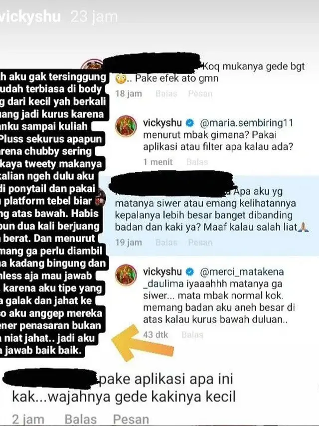 Unggahan soal Vicky Shu
