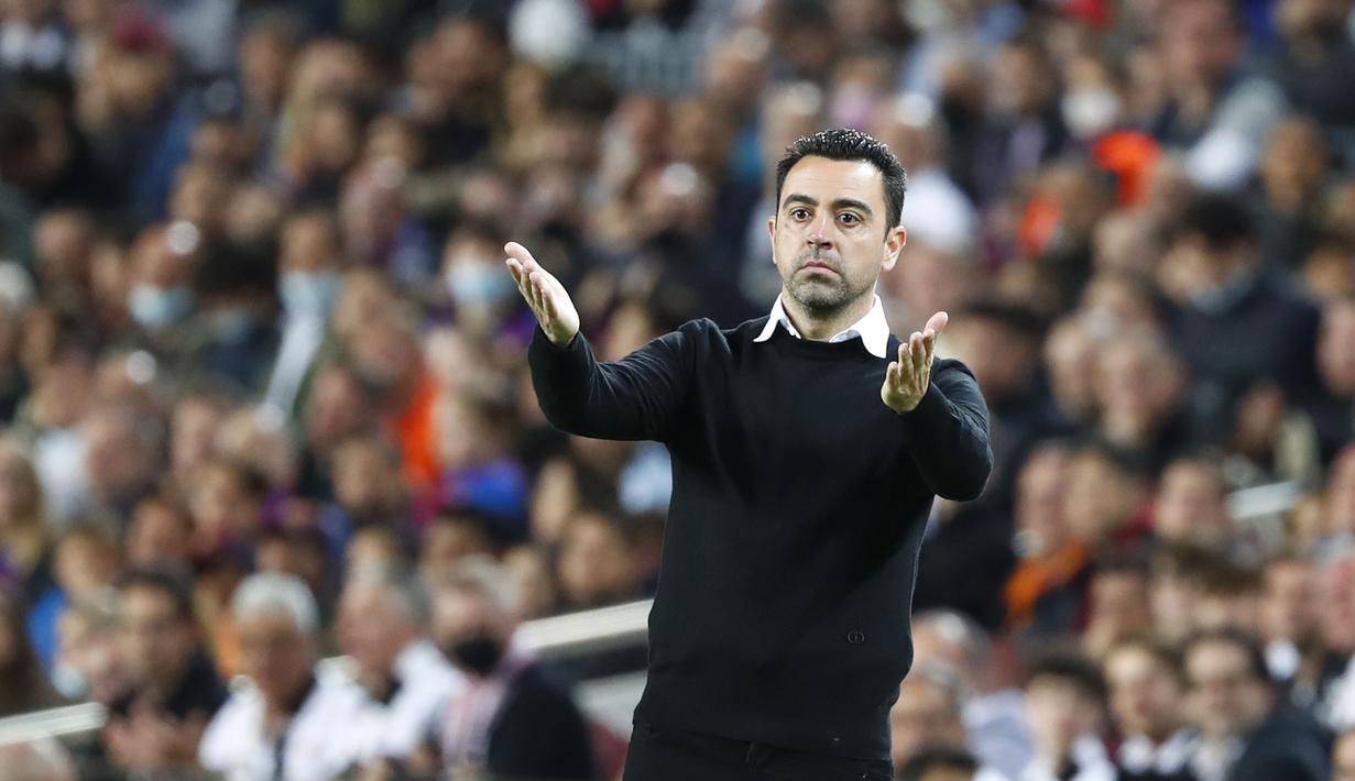 Kekalahan ini juga membuat rekor apik klub asuhan Xavi Hernandez tersebut harus kandas. Sebelumnya, mereka berhasil tak terkalahkan dalam 15 laga secara beruntun. (AP/Joan Monfort)