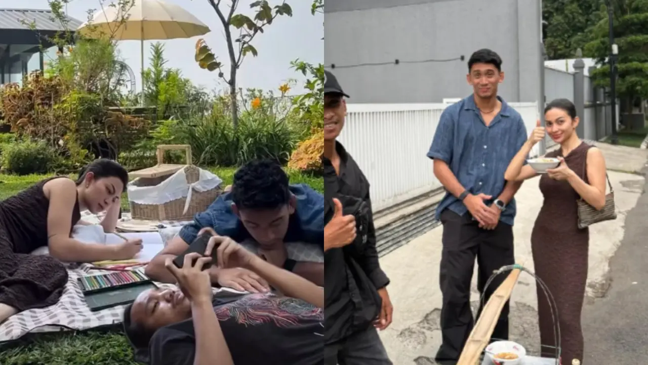 Gaya Casual-Date Ariel Tatum dan Daffa Wardhana di Akhir Pekan, Jajan Cuanki hingga Rebahan di Taman