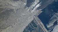Citra satelit yang disediakan oleh Planet Labs PBC ini menunjukkan ikhtisar kerusakan pada bendungan Kakhovka di Ukraina selatan pada Selasa, 6 Juni 2023. (Planet Labs PBC via AP)
