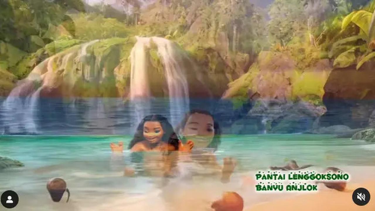 Super Kreatif, Konten Kreator Ini Ubah Scene Film Moana Jadi Lokal dengan Pesona Pantai Malang Selatan