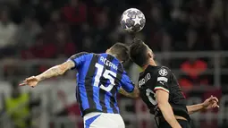 Inter Milan menang atas tuan rumah AC Milan dengan skor 2-0. (AP Photo/Antonio Calanni)