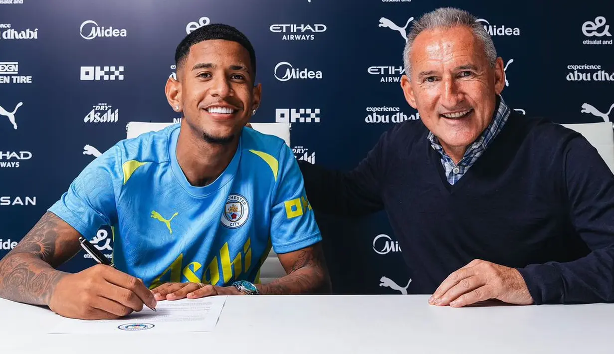 Winger asal Brasil Savinho telah bergabung dengan Manchester City dengan kontrak berdurasi lima tahun, demikian pernyataan juara Liga Primer Inggris itu pada Kamis (18/7/2024). (FOTO: instagram.com/mancity/)