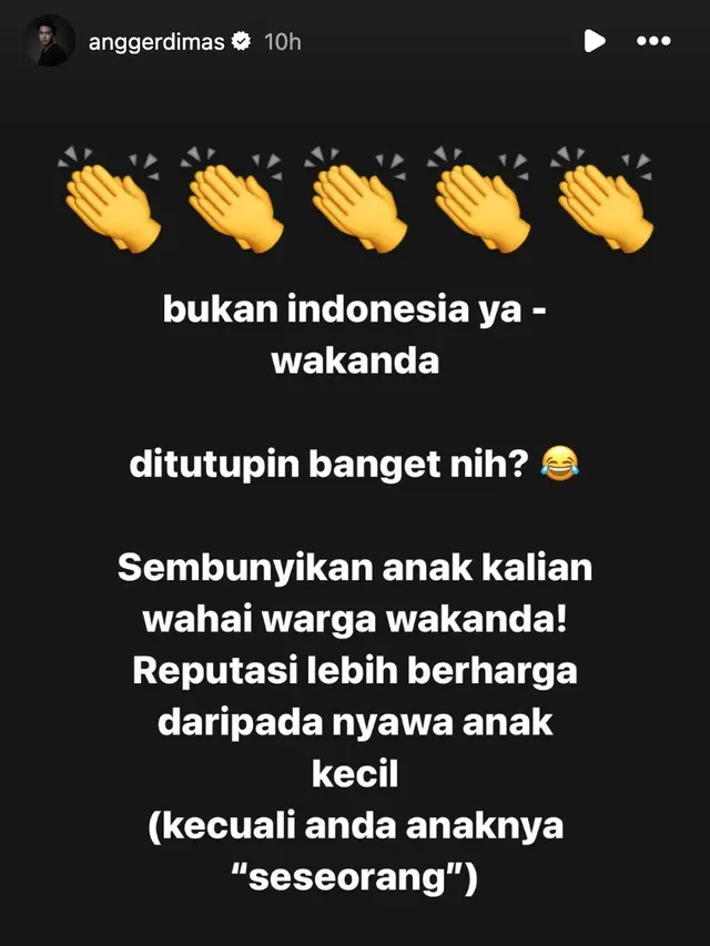 Unggahan Angger Dimas. (Foto: Dok. Instagram @anggerdimas)