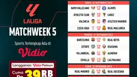 Jadwal Live Streaming Liga Spanyol 2023/2024 Matchweek 5 di Vidio, 16-19 September 2023