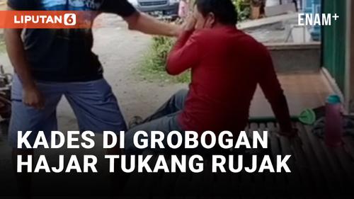VIDEO: Viral! Kades di Grobogan Jotos Pedagang Rujak Keliling