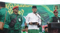 Sandiaga Uno yang merupakan wakil ketua dewan pembina Partai Gerindra menghadiri Silaturahmi Akbar PPP di Stadion Kridosono Yogyakarta, Minggu (8/1/2023).