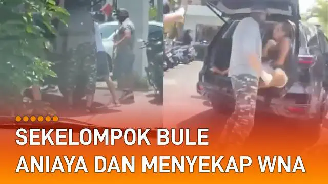 Sekelompok bule menganiaya dan menyiksa seorang WNA Ukraina terekam pengendara mobil.