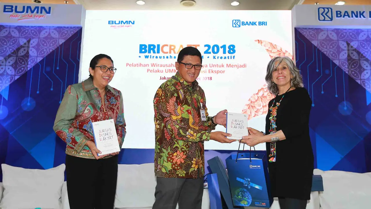 RI menggelar Pelatihan Wirausaha Karya Kriya Untuk Menjadi Pelaku UMKM Orientasi Ekspor berjuluk BRICRAFT 2018. (Dok BRI)