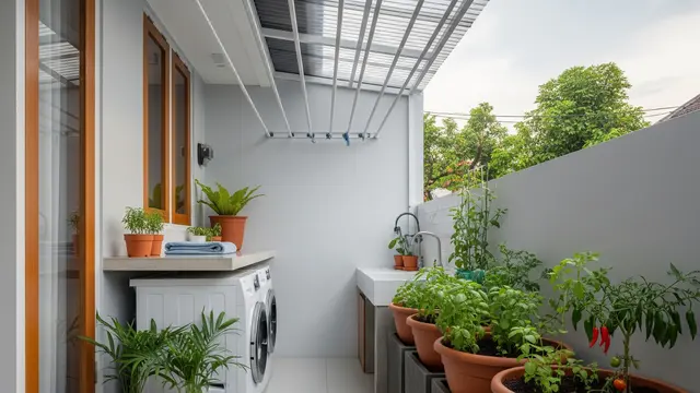 9 Desain Rumah Minimalis dengan Kebun Dapur di Area Cuci dan Jemur, Solusi Lahan Terbatas