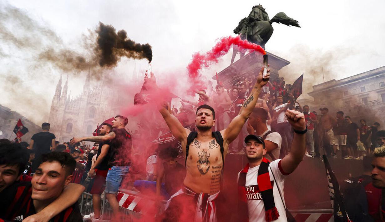 Menjalani pertandingan di Mapei Stadium, Minggu (22/5/2022) malam WIB, Milan kalah dominan ketimbang Sassuolo. I Rossoneri menorehkan 47 persen penguasaan bola, berbanding 53 persen milik Sassuolo. (Alessandro Bremec/LaPresse via AP)