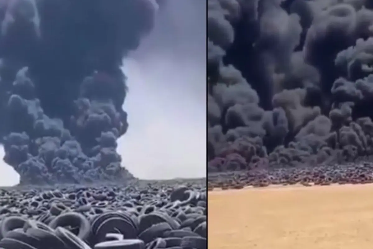 Kebakaran kuburan ban di Kuwait (Insider Paper via Zing.vn)