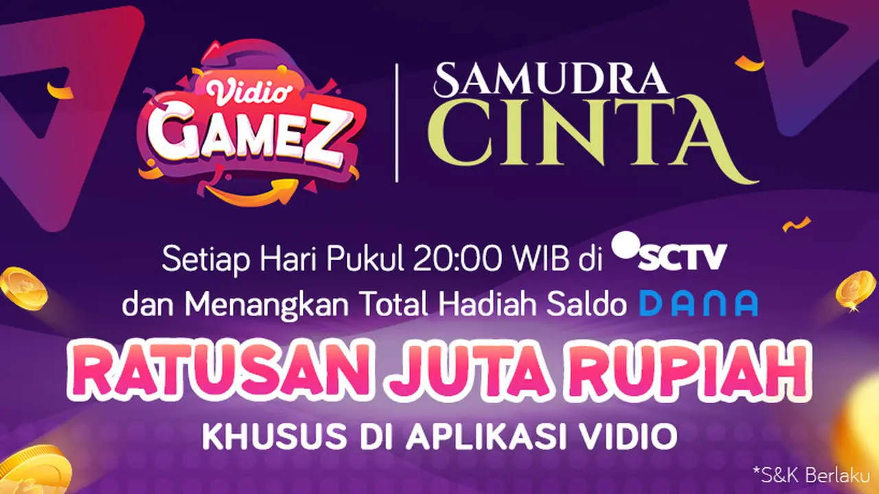 Mau Dapet Saldo DANA Total Ratusan Juta? Buruan Nonton Samudra Cinta dan Mainkan Vidio Gameznya! sumberfoto: Vidio