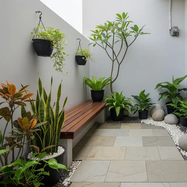 9 Desain Teras Minimalis Tanpa Halaman dengan Kebun Pot, Solusi Hijau di Lahan Terbatas