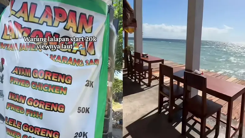 Warung Lalapan di Nusa Penida Bali Hadap Langsung ke Laut, Harga Makanan Mulai Rp20 Ribuan