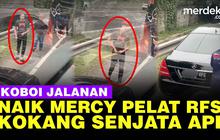 VIDEO: Aksi Koboi Pengemudi Mercy Acungkan Senjata Api di Jalan Tol