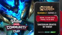 Link Live Streaming Vidio Community Cup Mobile Legends Season 2 di Vidio, 13 Juni 2022. (Sumber : dok. vidio.com)