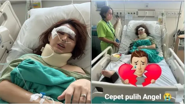 6 Potret Kondisi Angela Lee Pasca Alami Kecelakaan Mobil di Tol, Kaki Dipasang Pen