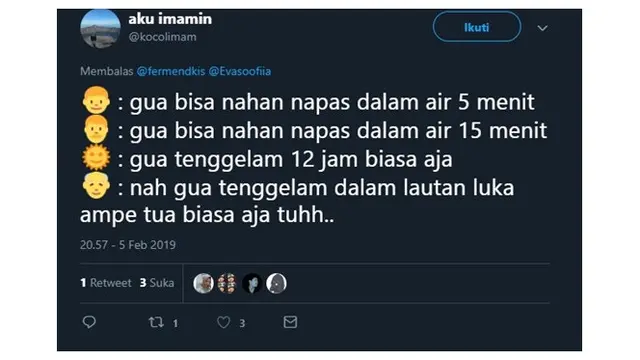 Curhatan Netizen Tentang 'Nahan Napas Dalam Air'