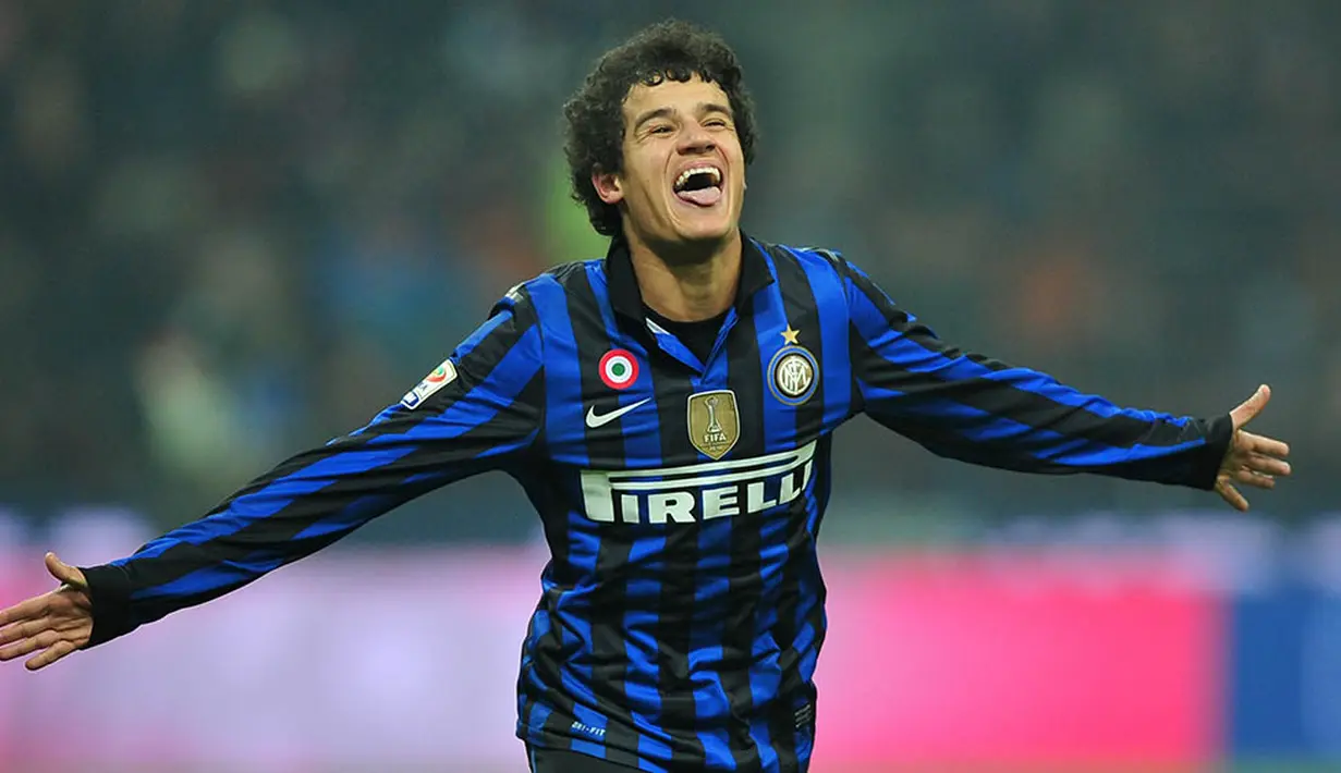 9. Philippe Coutinho (2008-2013). Bergabung ke Inter saat berusia 17 tahun membuatnya kesulitan mendapat tempat. Kini gelandang Brasil itu menjadi andalan bagi Liverpool bahkan dikabarkan menjadi incaran Real Madrid. (AFP/Giuseppe Cacace)