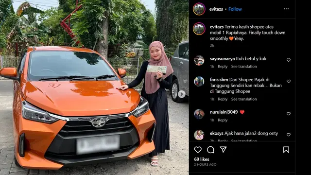 Hokinya Kebangetan, Intip Perempuan yang Berhasil Terima Mobil Agya Seharga Rp1 dari Flash Sale Rp1 Shopee