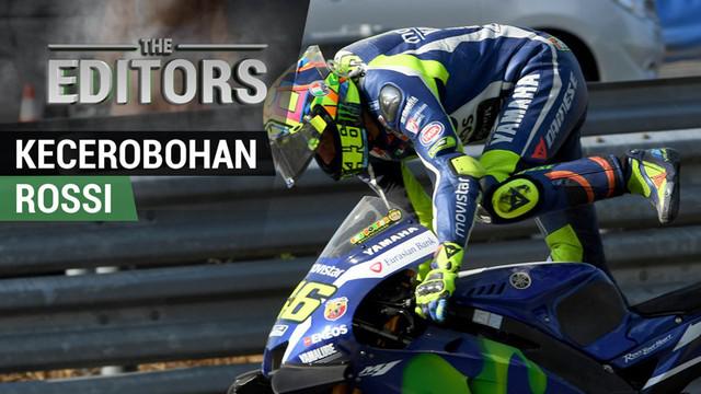Berita video The Editors yang membahas salah satu kecerobohan Valentino Rossi pada MotoGP 2017, yaitu kecelakaan di motocross.
