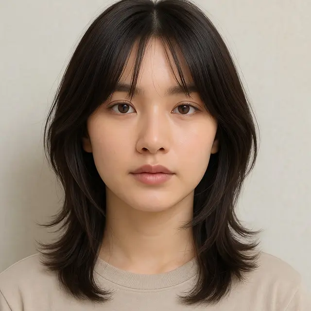 Model Rambut Poni Belah Tengah